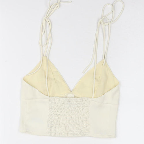Urban Outfitters Ivory Spaghetti Strap Cropped Tank, S Women