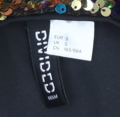 H&M Multicoloured Sequin Tank Cropped Top Women S