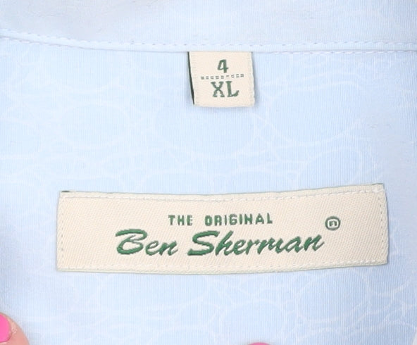 Ben Sherman Men's Blue XL Short Sleeve Shirt