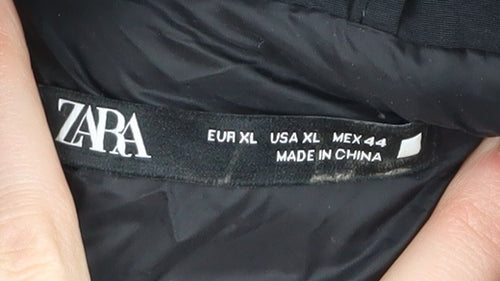 Zara Women's Black XL Puffer Jacket - Winter Casual