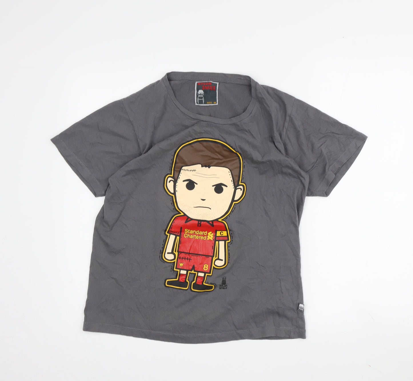 Nylon Smile Boys Grey Graphic T-Shirt Size M Sports Style