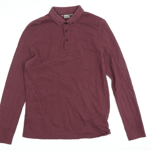 ASOS Men's Red Long Sleeve Polo Shirt M