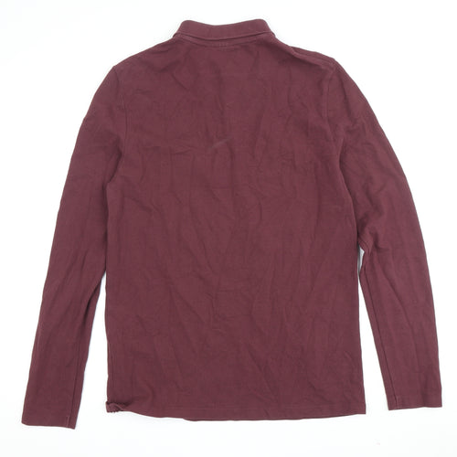 ASOS Men's Red Long Sleeve Polo Shirt M