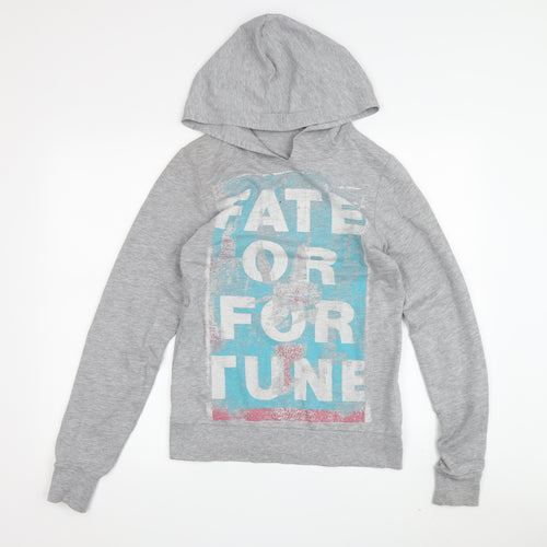 Topshop Women’s Grey Graphic Pullover Hoodie Size 8