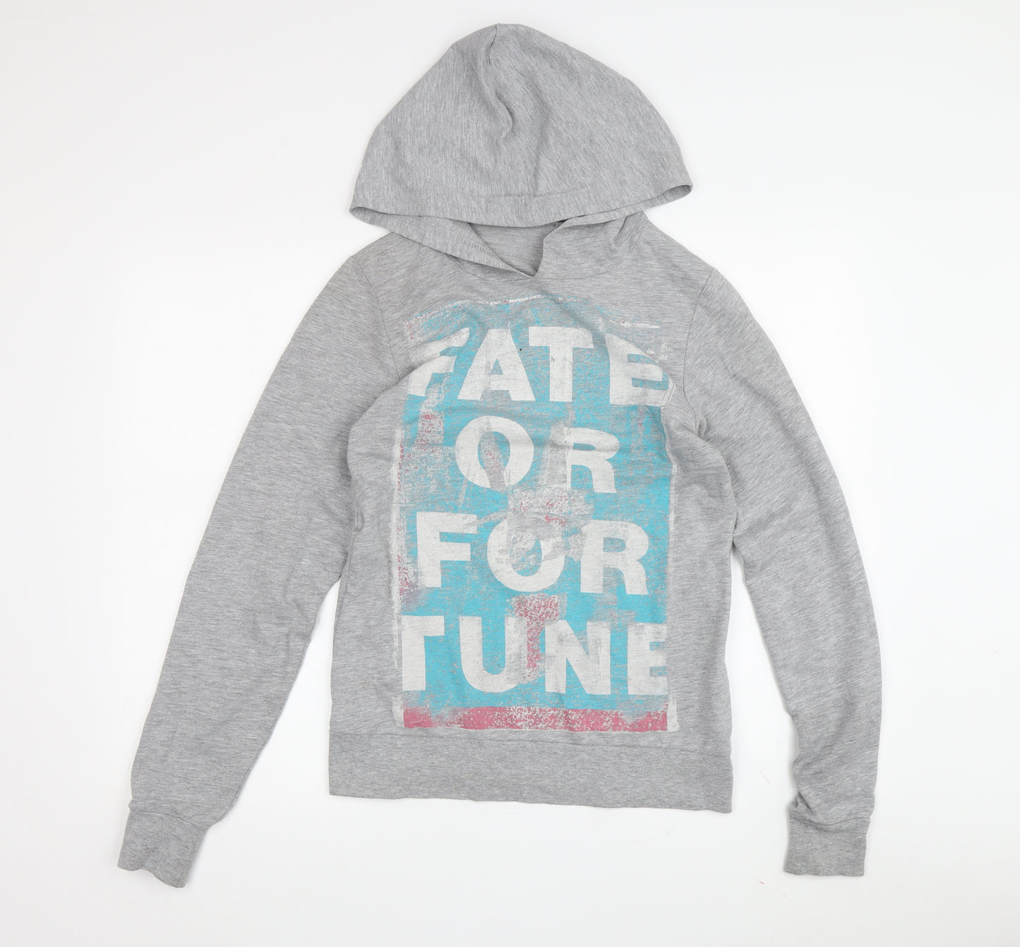 Topshop Women’s Grey Graphic Pullover Hoodie Size 8