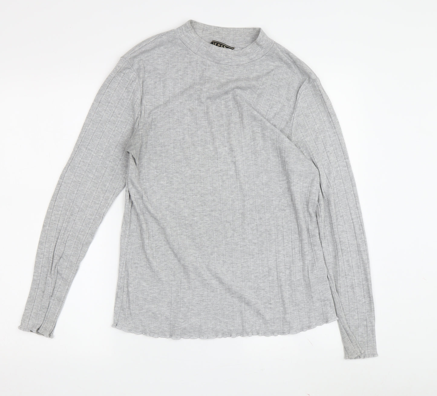 Lipsy Women's Grey High Neck Long Sleeve T-Shirt Size 14