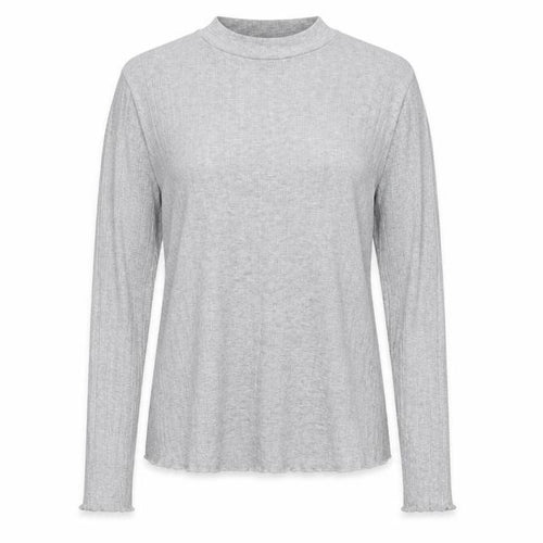 Lipsy Women's Grey High Neck Long Sleeve T-Shirt Size 14