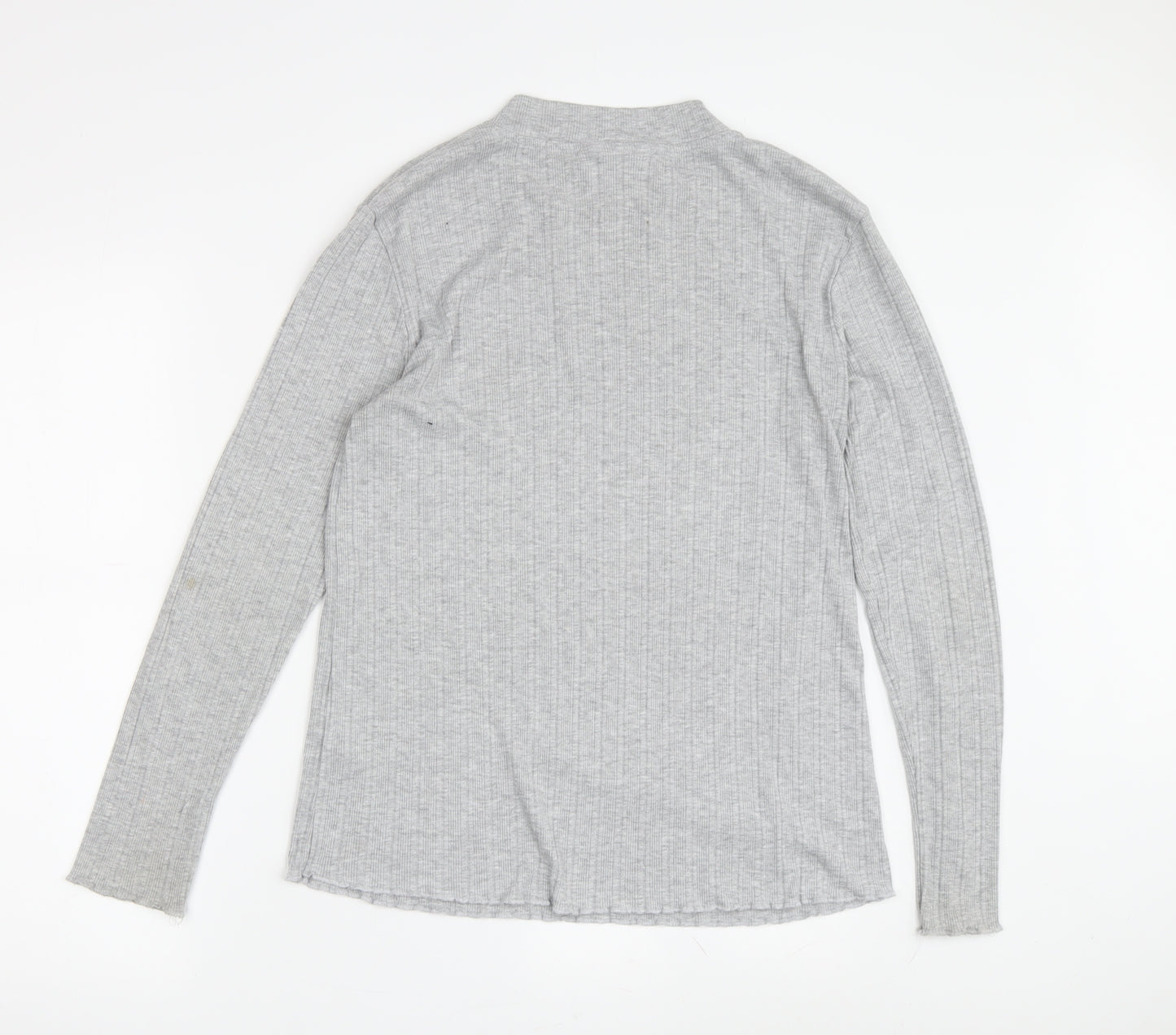 Lipsy Women's Grey High Neck Long Sleeve T-Shirt Size 14