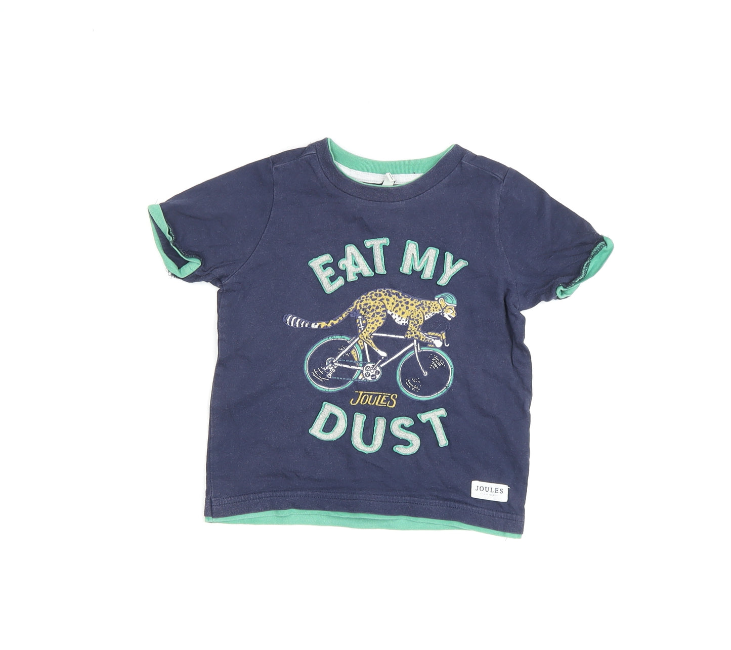Joules Boys Blue Graphic T-Shirt, 2-3 Years, Cotton, Short Sleeve