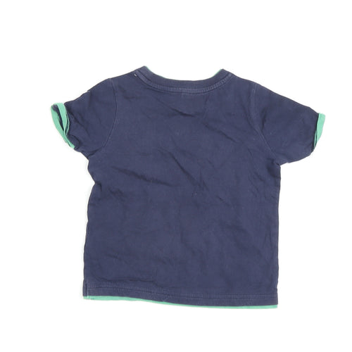 Joules Boys Blue Graphic T-Shirt, 2-3 Years, Cotton, Short Sleeve