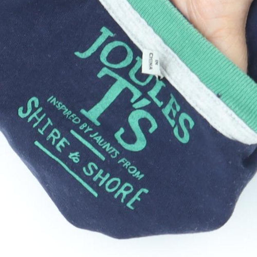 Joules Boys Blue Graphic T-Shirt, 2-3 Years, Cotton, Short Sleeve