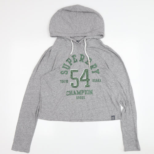 Superdry Women's Grey Pullover Hoodie Size 10