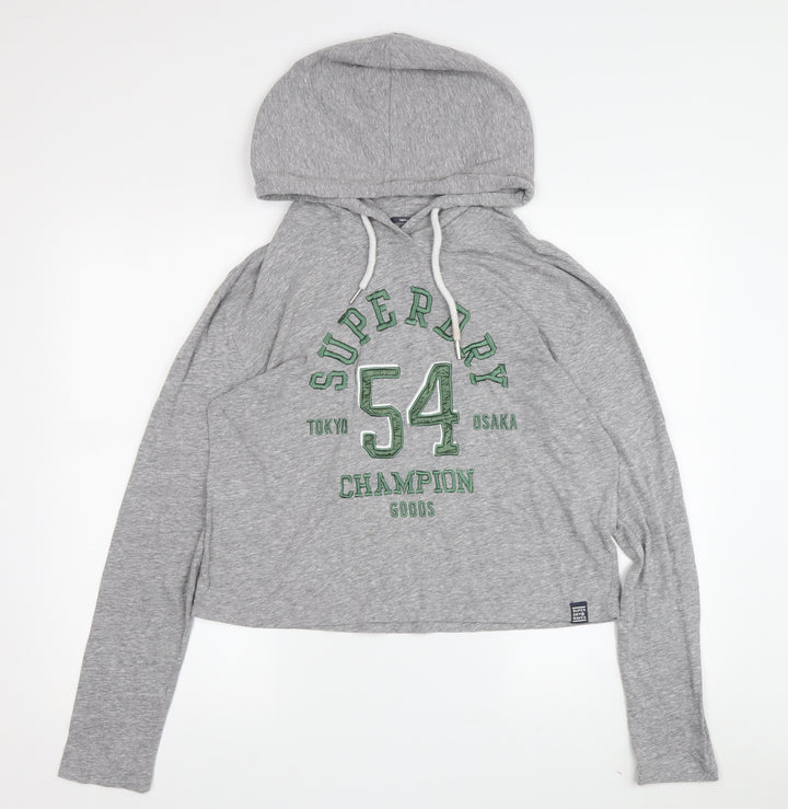 Superdry Women's Grey Pullover Hoodie Size 10