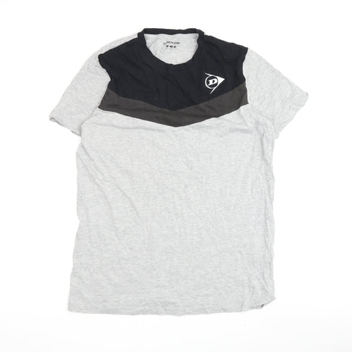 Dunlop Men's Grey Black M Colourblock T-Shirt