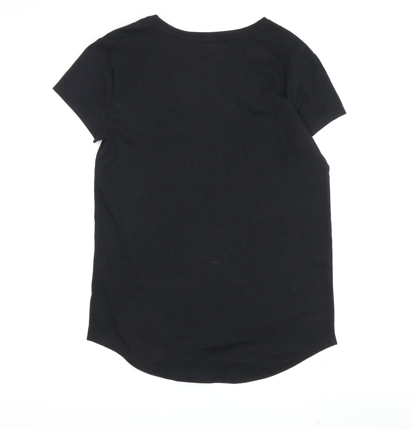 Barbie Girls Black Cotton T-Shirt S Logo Graphic Casual