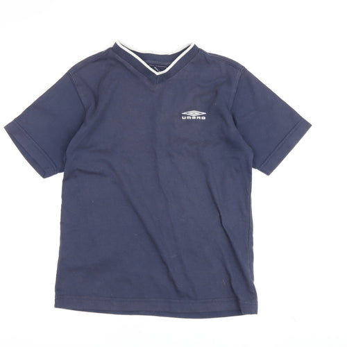 Umbro Boys' Blue T-Shirt, Size 9 Years, V-Neck Casual