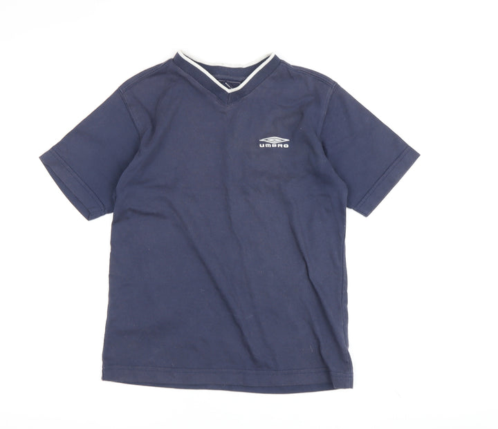 Umbro Boys' Blue T-Shirt, Size 9 Years, V-Neck Casual