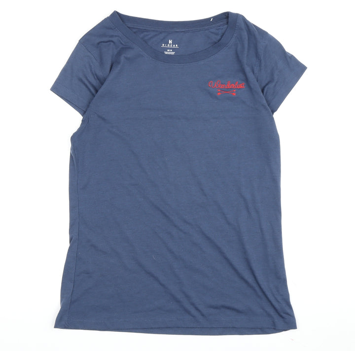 Hi Gear Women's Blue Casual T-Shirt Size 10 with Embroidery