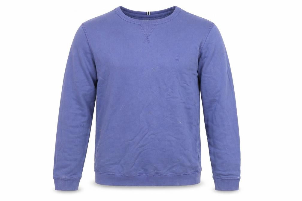Front view of Joules Men's Blue Crew Neck Sweatshirt, Medium