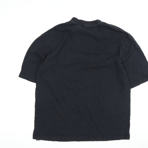 Collusion Men’s Black Graphic Print T-Shirt, M