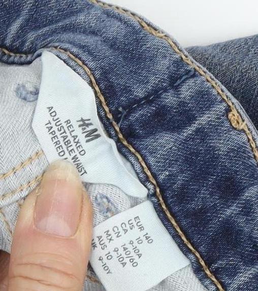 H&M Boys Blue Tapered Jeans, 12Y, Relaxed Fit