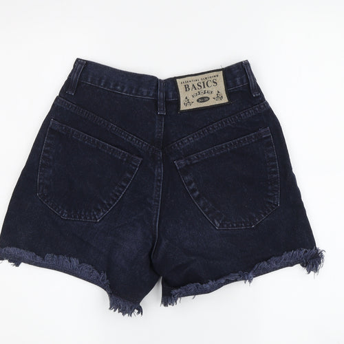 C&A Women's Black Denim Cut-Off Fringe Shorts, Size 18