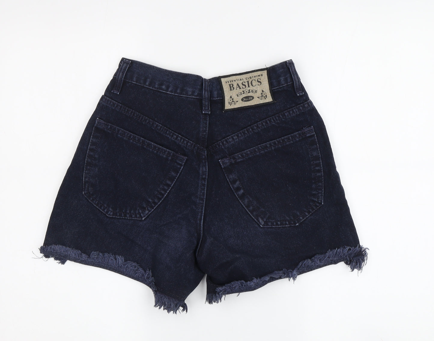 C&A Women's Black Denim Cut-Off Fringe Shorts, Size 18