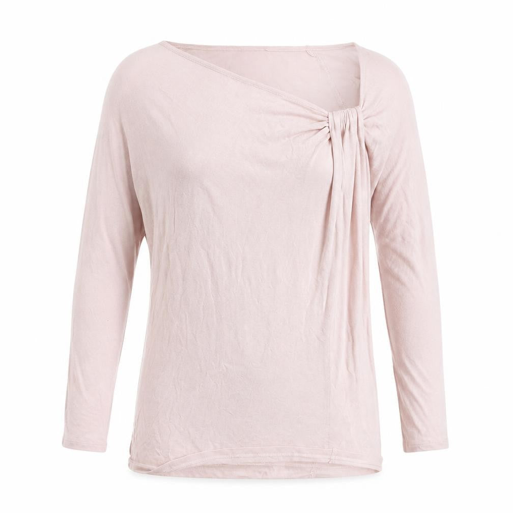 Front view of Gap Women's Pink 3/4 Sleeve Basic T-Shirt, size S