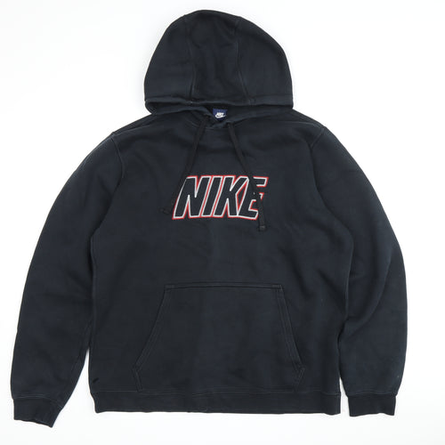 Nike Men's Black Large Pullover Hoodie with Logo