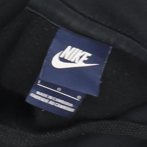 Nike Men's Black Large Pullover Hoodie with Logo