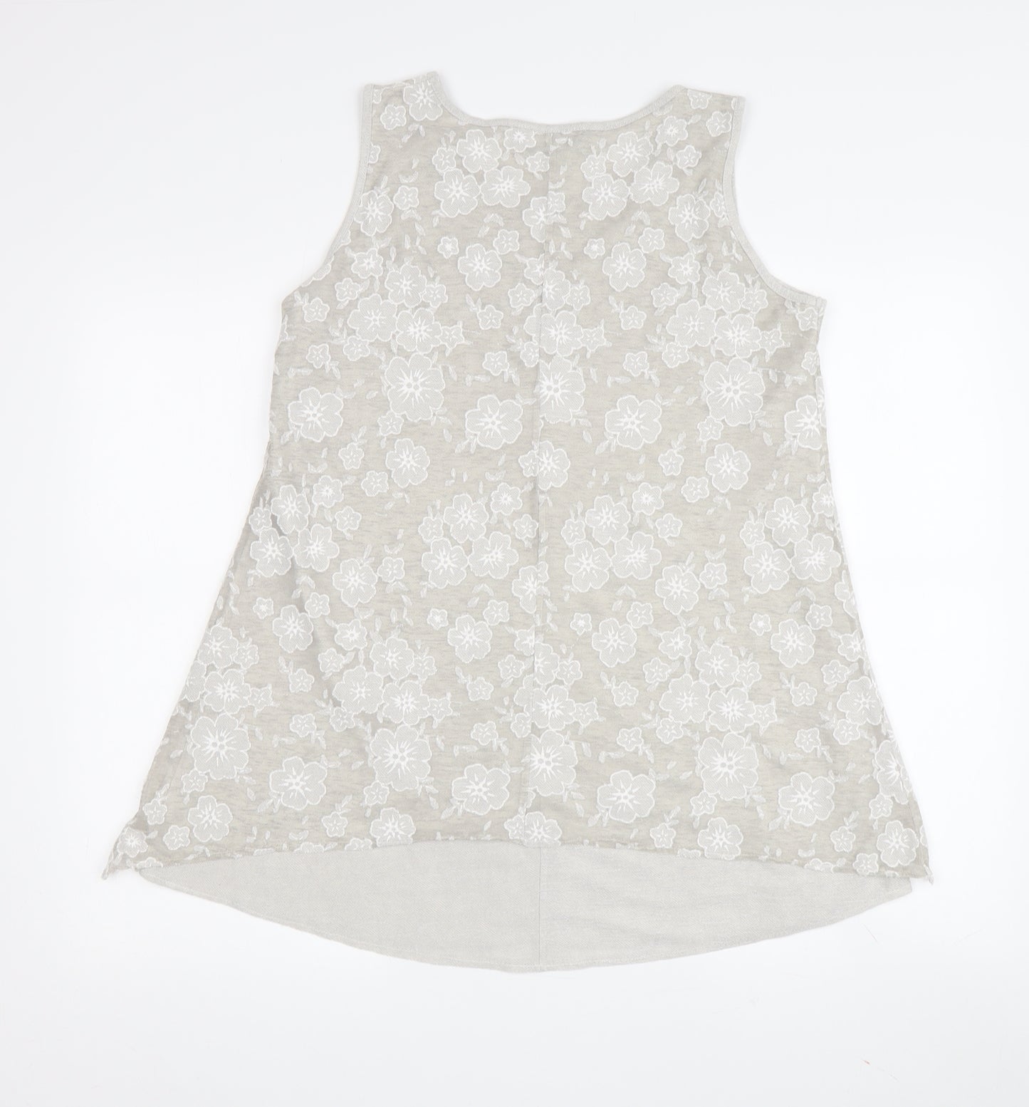 Saloos Women's Beige Floral Tunic Tank Size 12