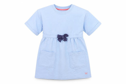 Front view of Crew Clothing Dress with Bow, size 3-4, Years