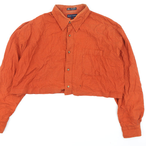 Grant Thomas Unisex Orange Corduroy Button-Up XL