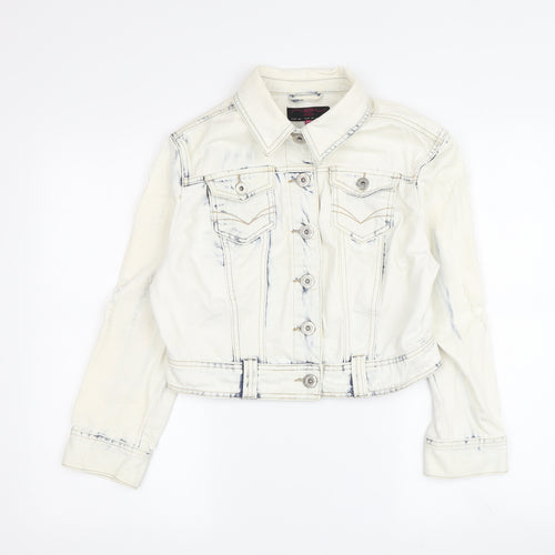 New Look Women's White Denim Jacket Size 12