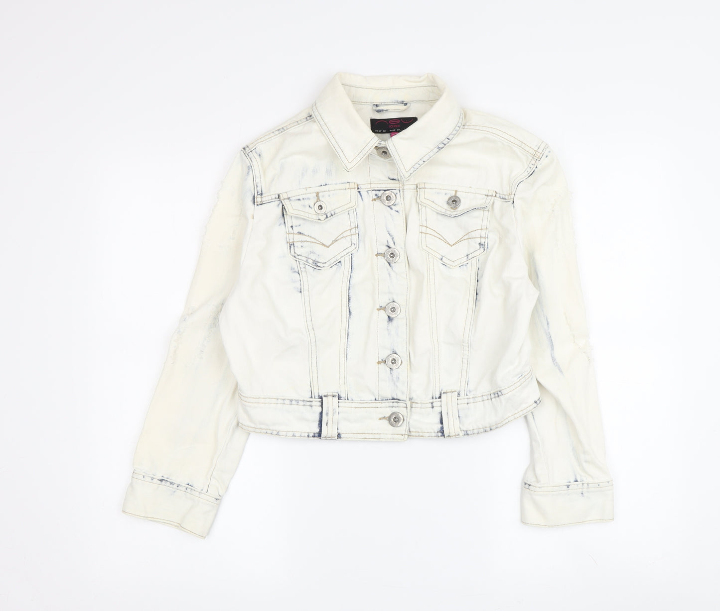 New Look Women's White Denim Jacket Size 12