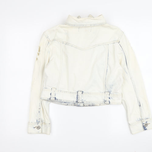 New Look Women's White Denim Jacket Size 12