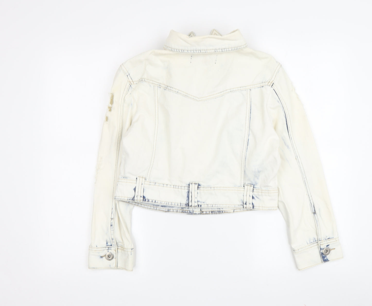 New Look Women's White Denim Jacket Size 12