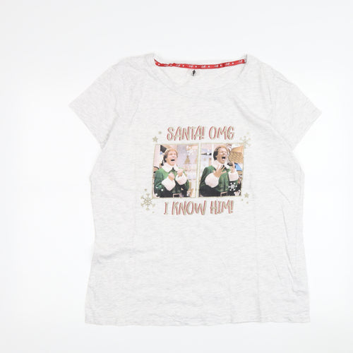 Women's Christmas Movie T-Shirt, White, Size 12, Crew Neck