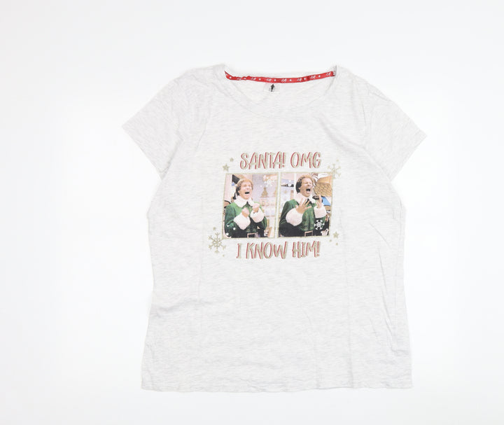 Women's Christmas Movie T-Shirt, White, Size 12, Crew Neck