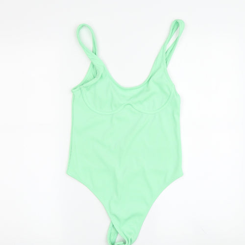 Bershka Women's Green One Piece Swimsuit, Size 10
