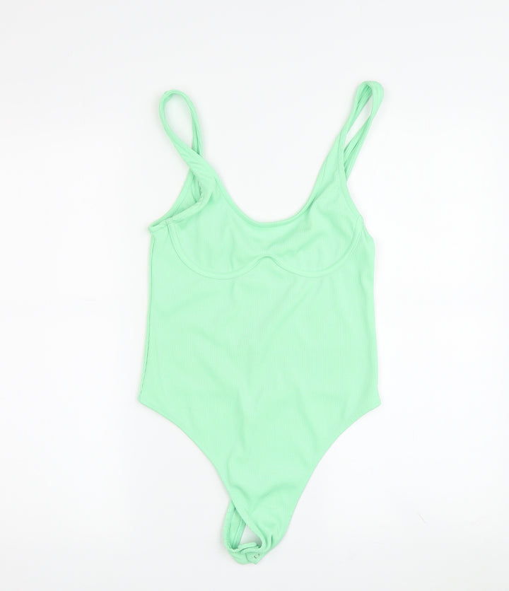 Bershka Women's Green One Piece Swimsuit, Size 10