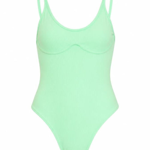 Bershka Women's Green One Piece Swimsuit, Size 10