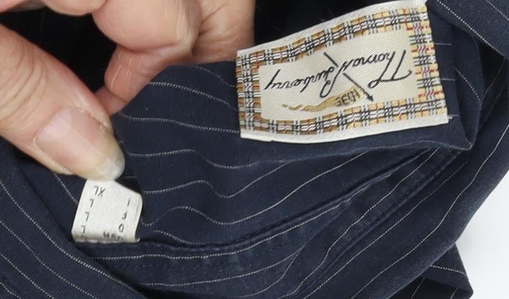 Thomas Burberry Men's Blue Striped Shirt L