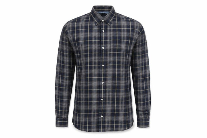 Jack & Jones Men's Blue Plaid Long Sleeve Shirt M