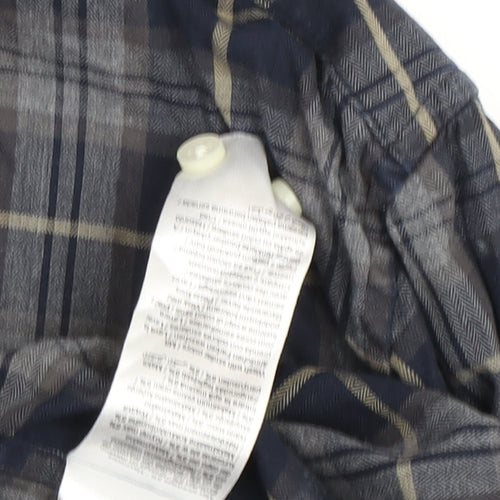 Jack & Jones Men's Blue Plaid Long Sleeve Shirt M