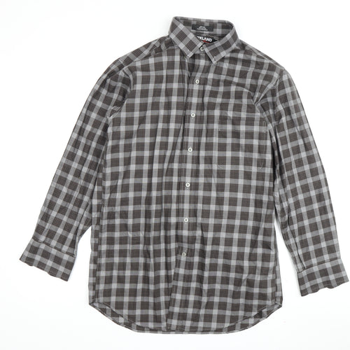 Kirkland Signature Men's Grey Check Shirt Medium