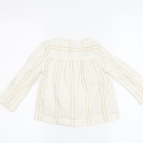 Baby Gap Girls Ivory Striped Blouse, 24 Months, Long Sleeve