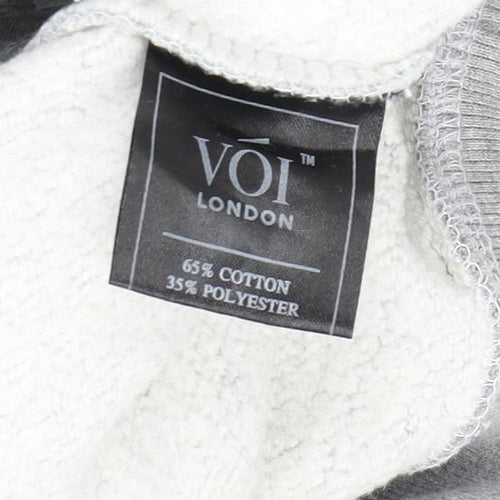 Voi Men's Grey 2XL Pullover Hoodie, Fleece, Hooded, Regular Fit