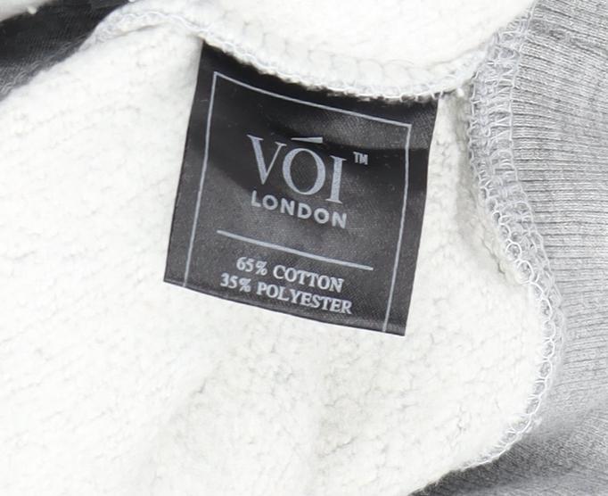 Voi Men's Grey 2XL Pullover Hoodie, Fleece, Hooded, Regular Fit