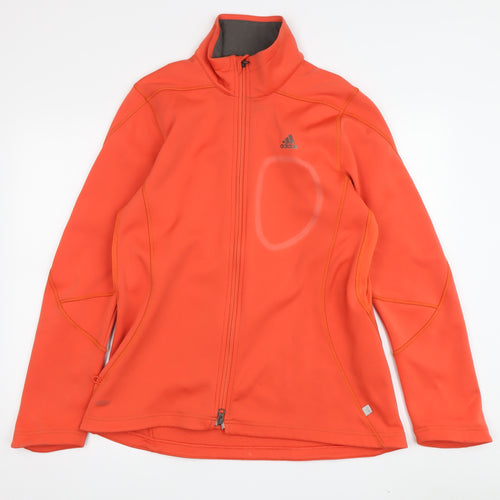 Adidas Women's Orange Full Zip Jacket Size 18
